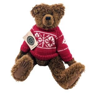 Boyds Bear Collectible Biff Grizzwood Bear Red Sweater Plush Stuffed Animals 15"